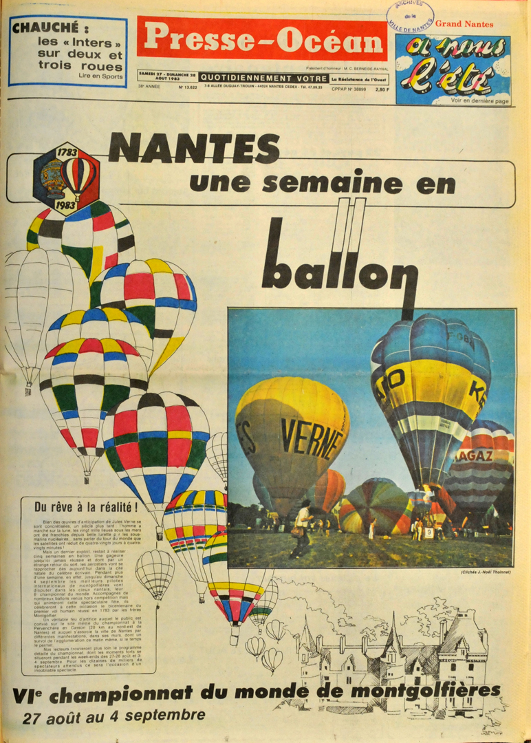 Une de Presse-Océan, journal du samedi 27 et dimanche 28 août 1983 (24PRES106)