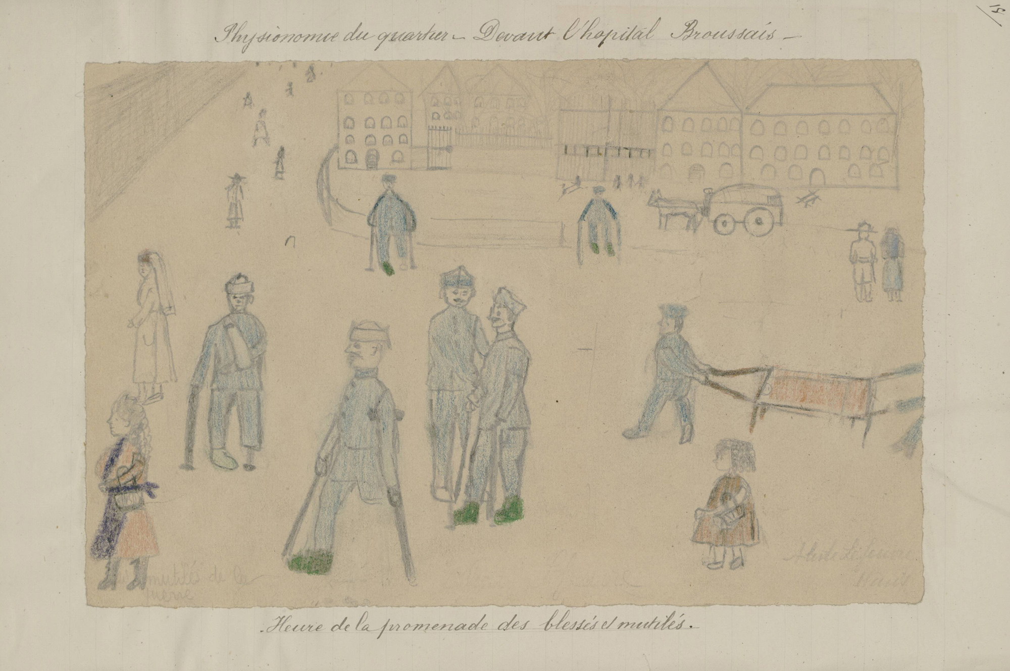 Dessin d'enfants extrait des rapports des écoles, 1918-1919 (1R20)