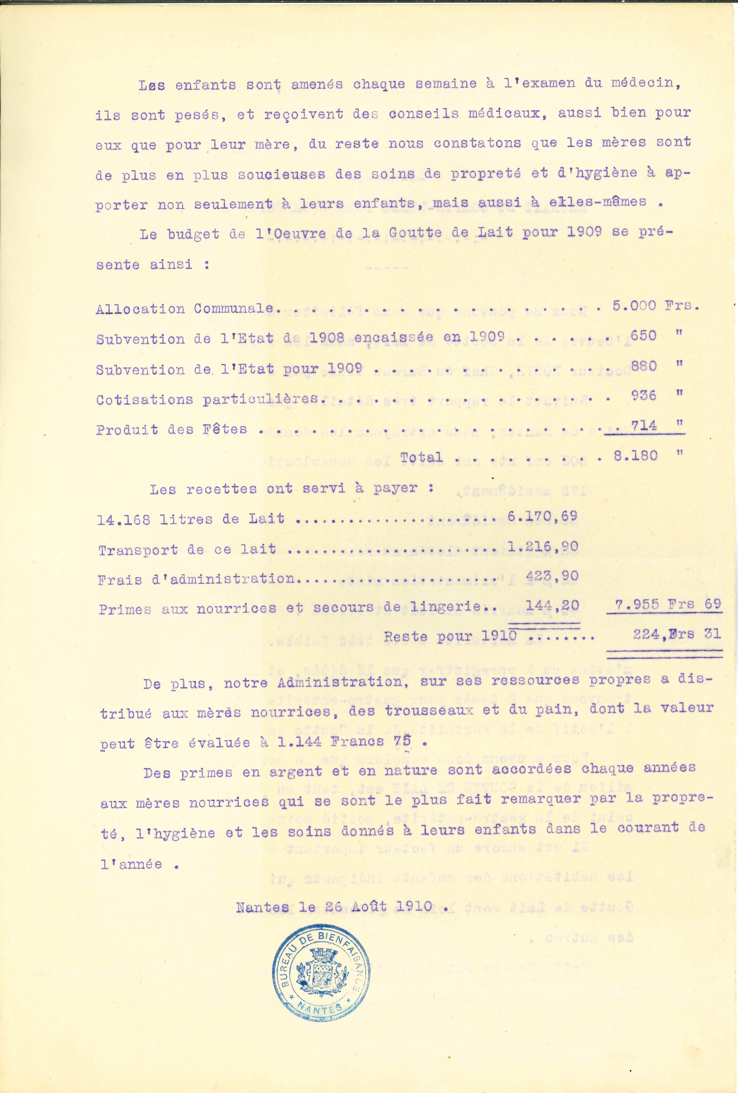 Compte-rendu de l'année 1909, verso (Q2C3D11)