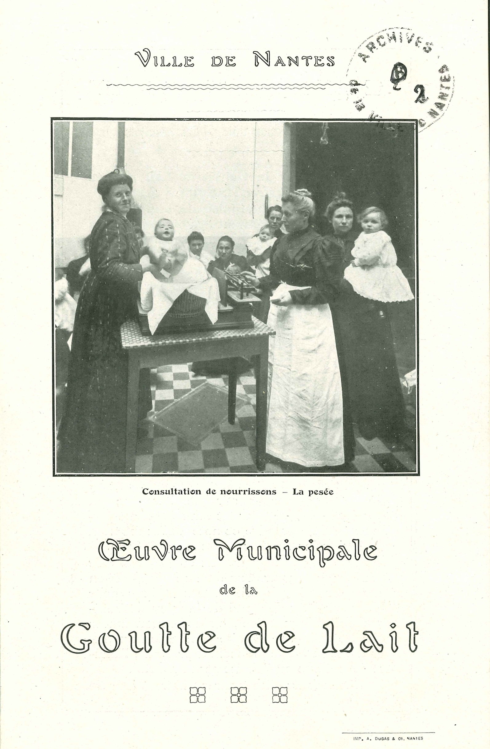 Dépliant présentant l'oeuvre de la Goutte de Lait, couverture (Q2C3D11)