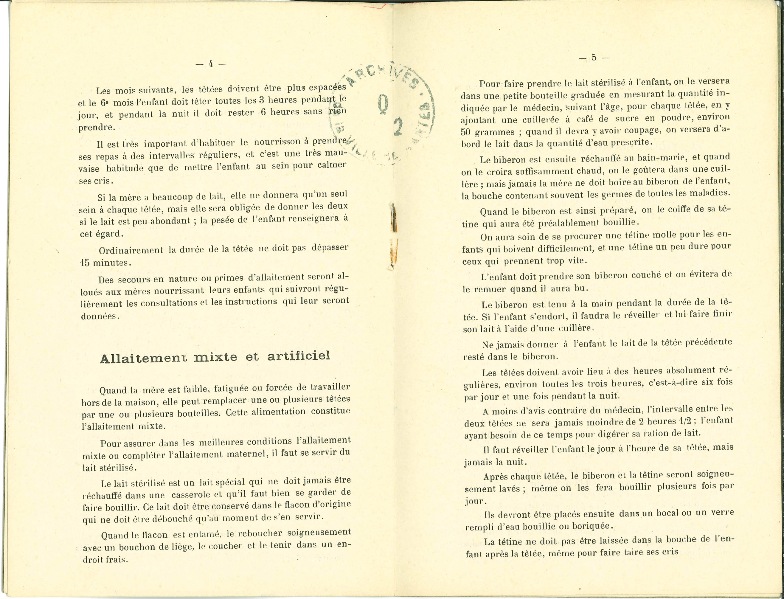 Règlement de la Goutte de Lait, édité en 1913 (Q2C3D11)