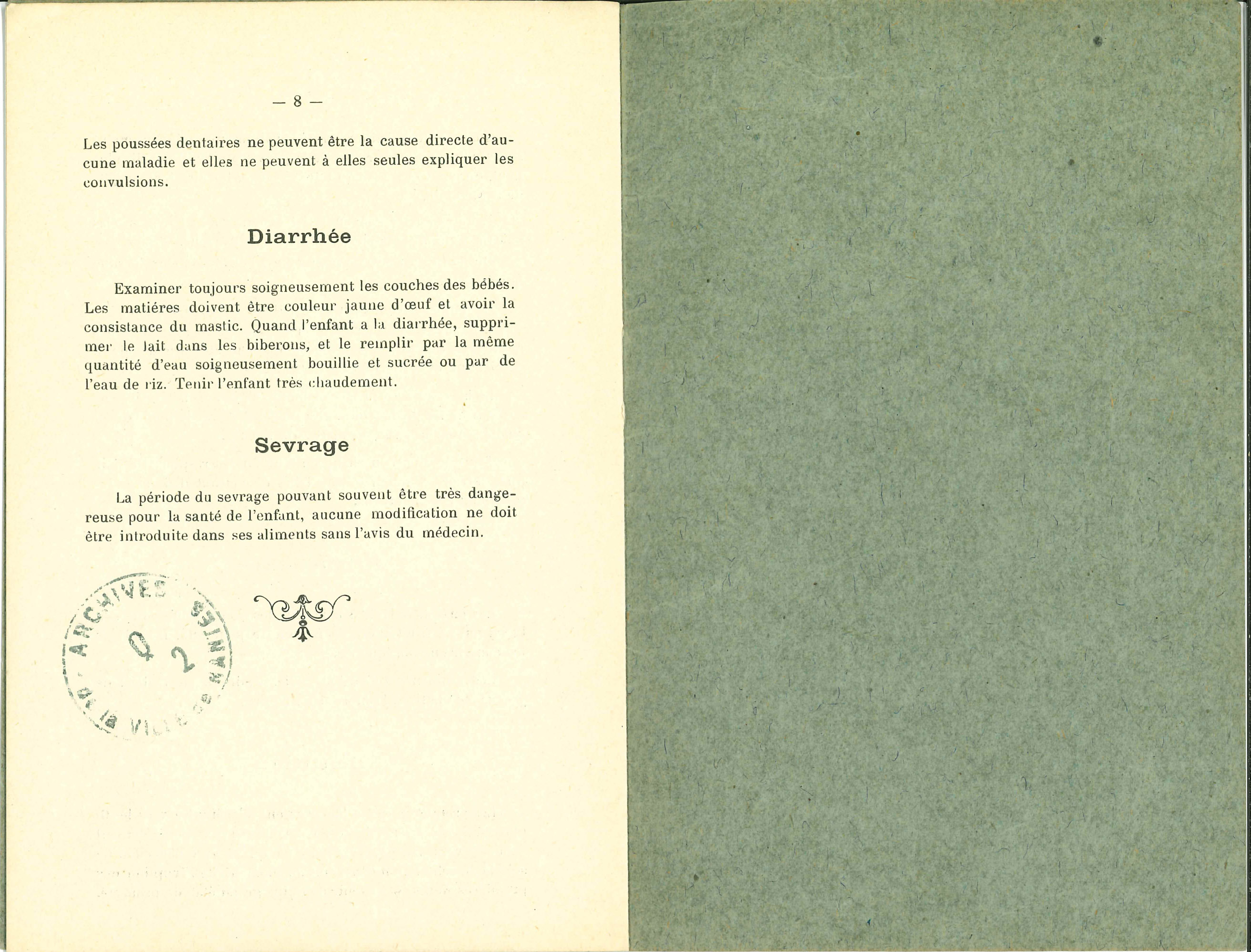 Règlement de la Goutte de Lait, édité en 1913 (Q2C3D11)