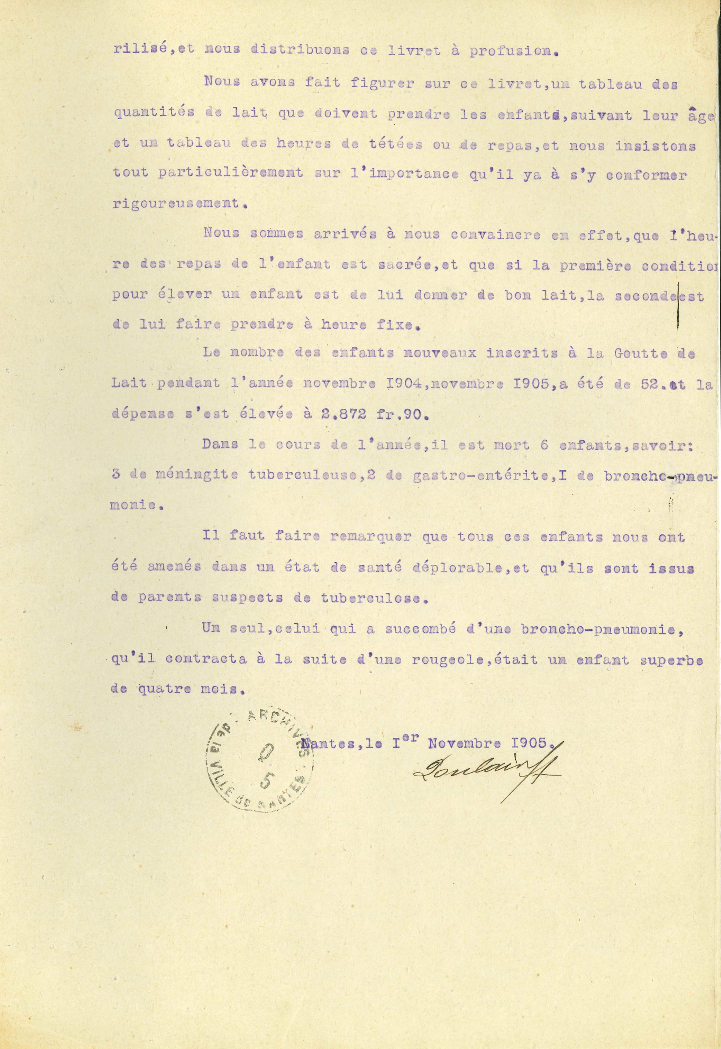 Rapport de fonctionnement de l'année 1904-1905, verso (Q5C12D20)