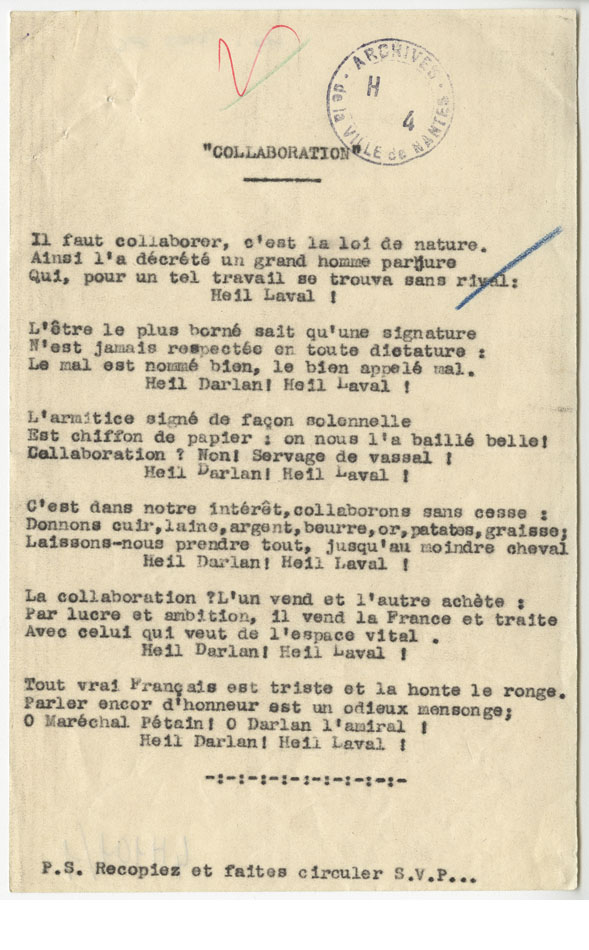 Tract anti-collaboration (4H101)