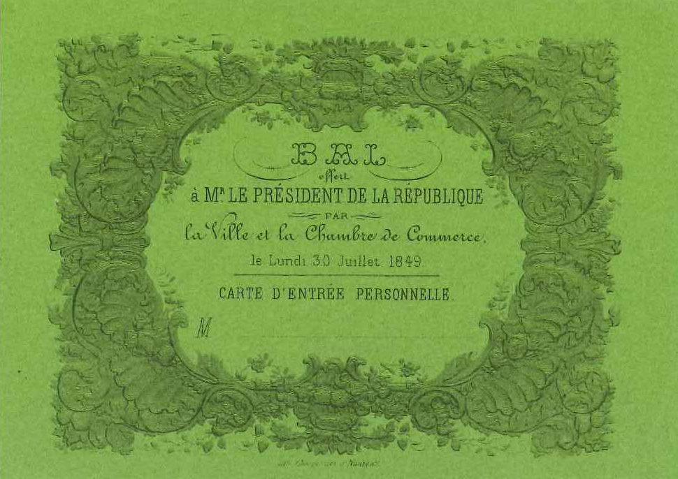 Carton d'invitation au bal donné au théâtre Graslin (1I210)