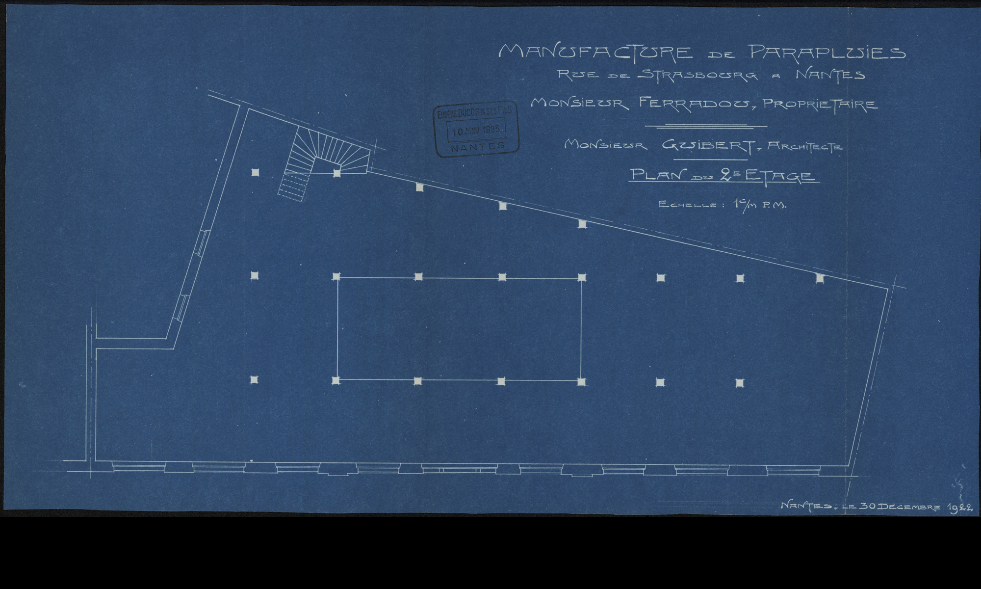 Plan du deuxième étage de la manufacture de parapluies (1O3394)