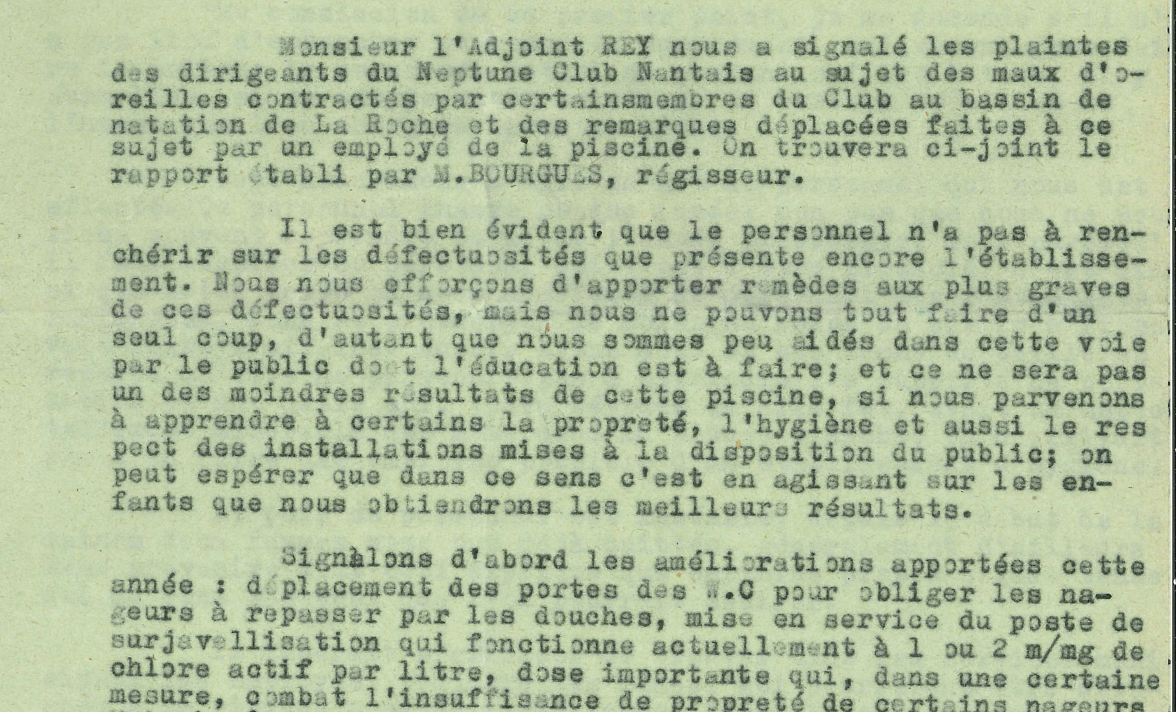 Document du mois - La piscine de la Roche, un état sanitaire alarmant en 1950