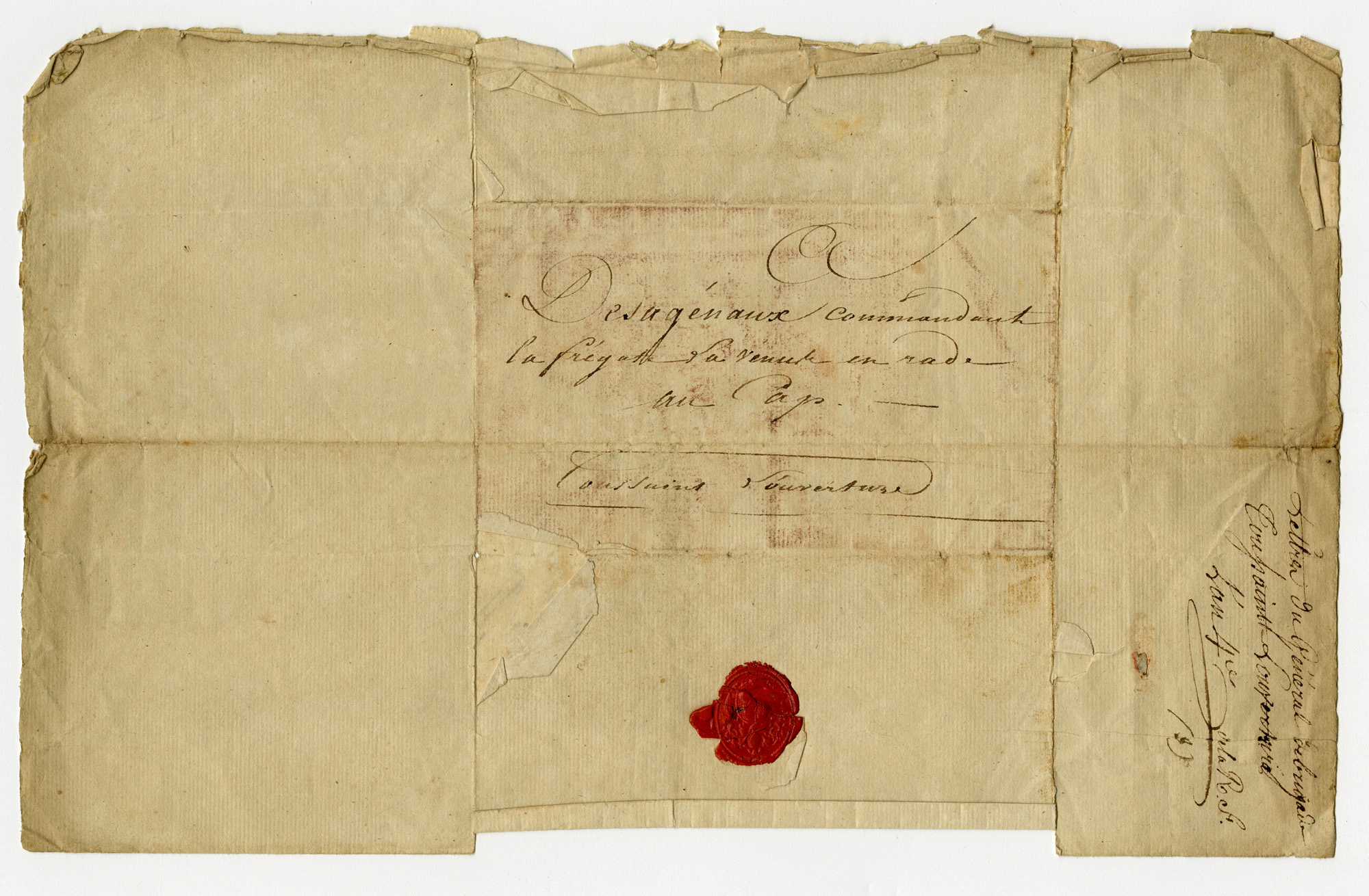 Lettre de Toussaint Louverture à Joseph-Augustin Desagenaux, le 24 décembre 1795 (104Z8)