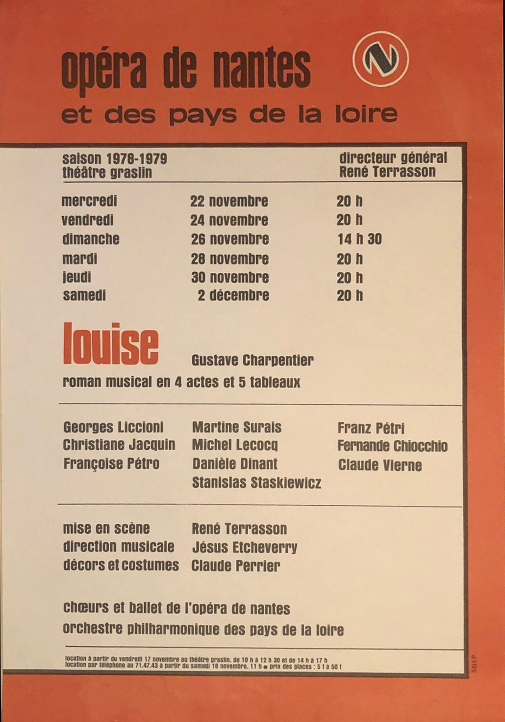 Affiche annonçant la programmation du Théâtre Graslin pour la saison 1978-1979 (6Fi8843)