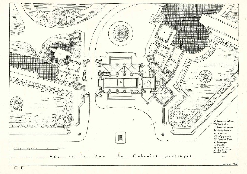 Plan du futur hôtel de ville imaginé par Henri Deverin (BGbr1197)