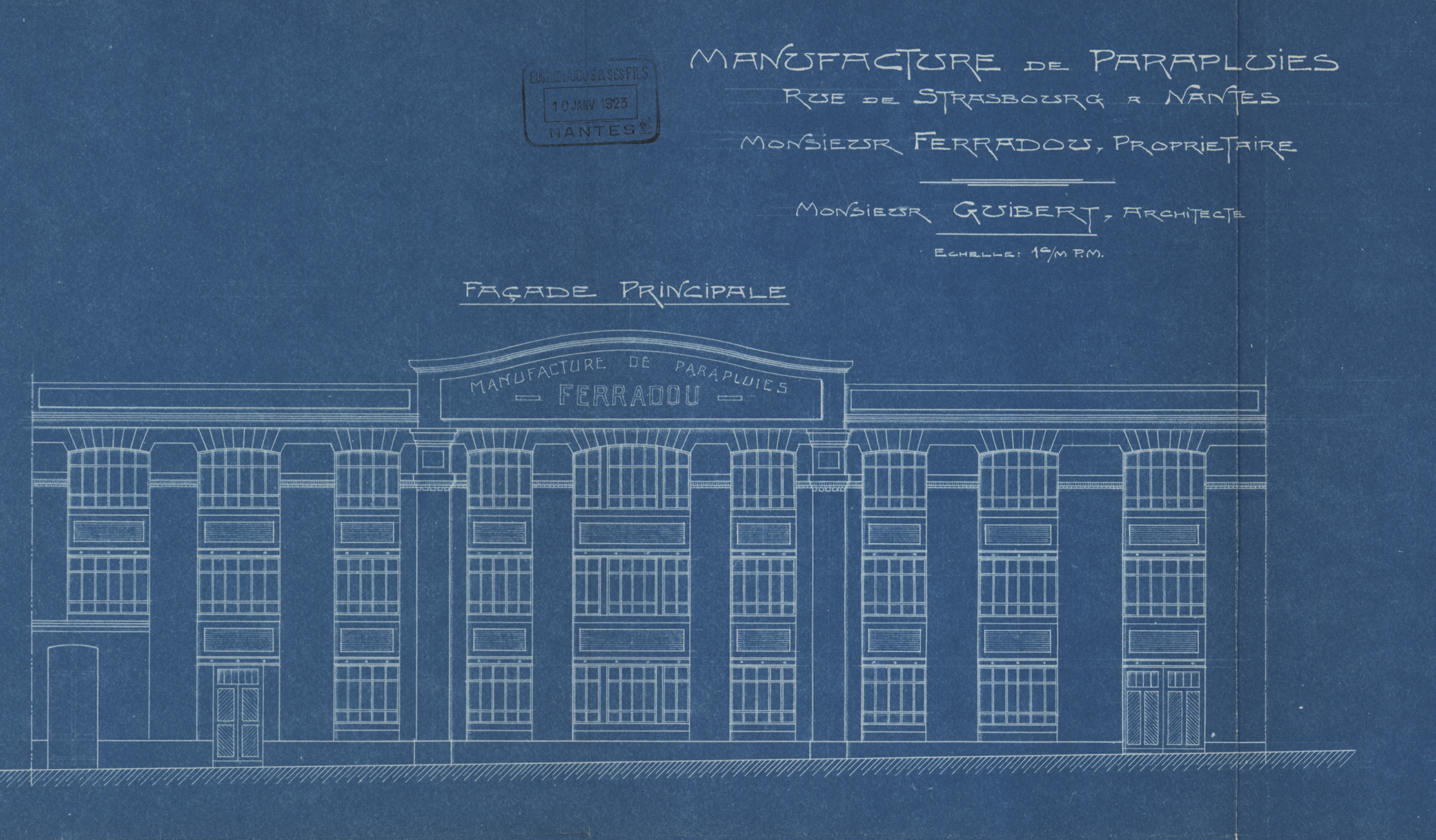 Manufacture de parapluies, rue de Strasbourg, 1 O 33947. (c) Archives de Nantes 