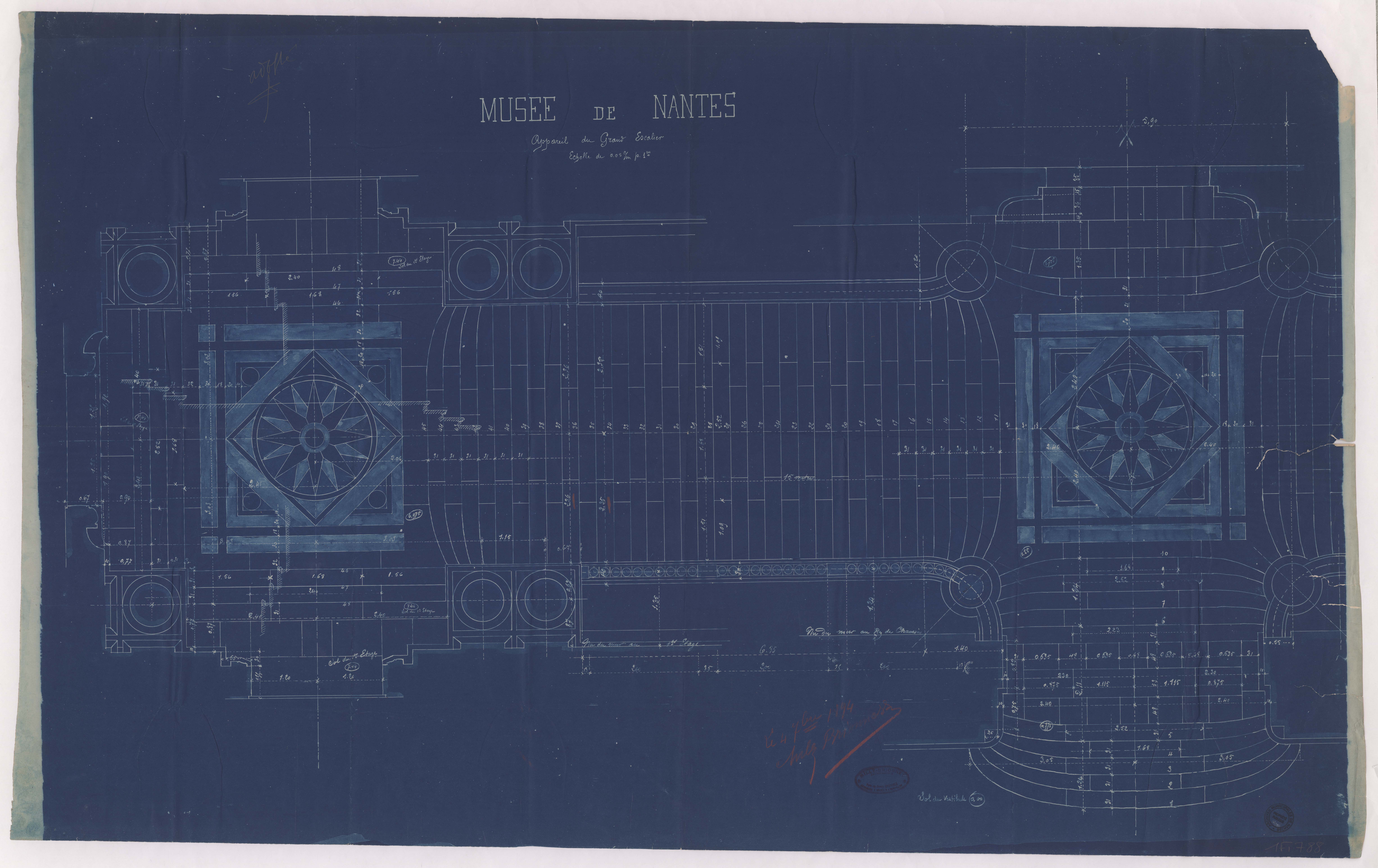 Appareil du grand escalier du musée des Beaux-Arts (1894), 1Fi788 (c) Archives de Nantes