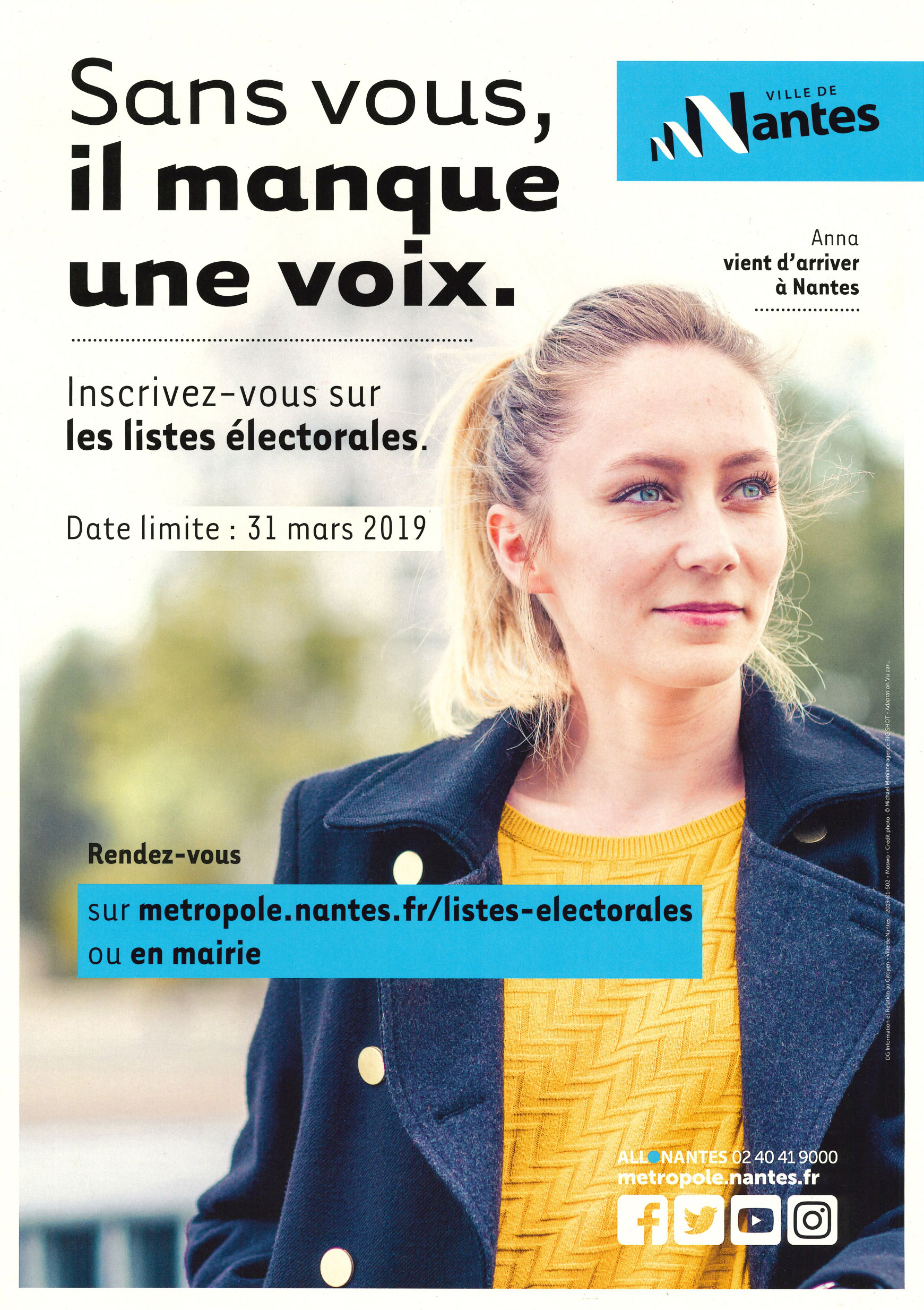Affiche relative à l'inscription sur les listes électorales, 2019 (6Fi12422)
