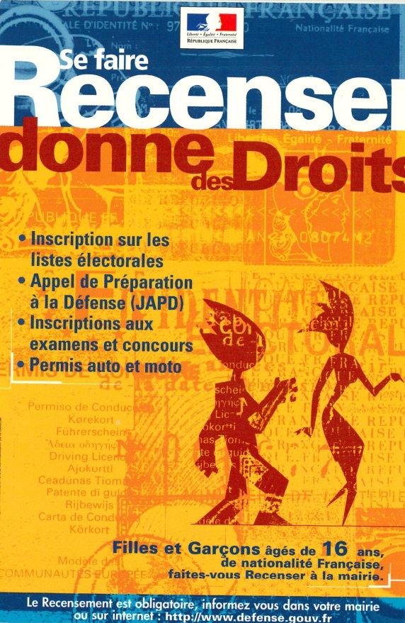 Flyer d'appel au recensement auprès des jeunes, 2006 (29Fi142)